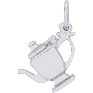 Tea Pot Charm White Gold - 10-0691