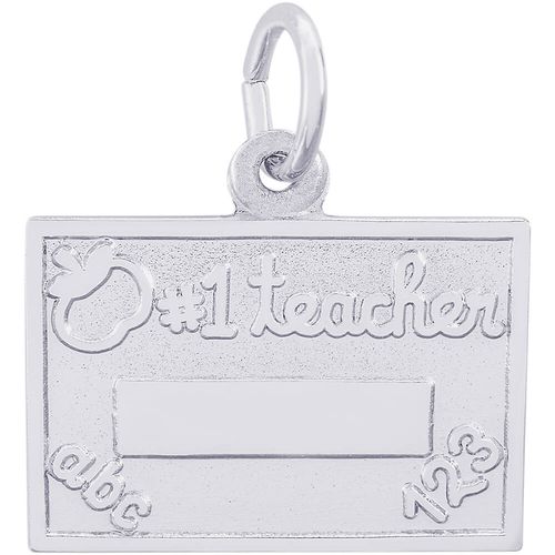 # 1 Teacher Charm White Gold - 10-3461
