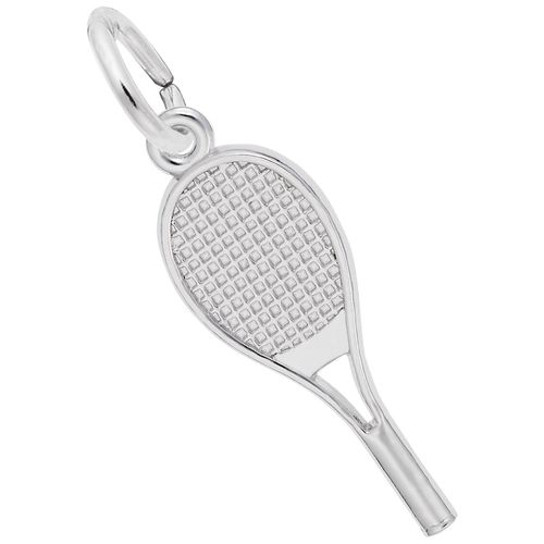 Tennis Racquet Charm White Gold - 10-0396
