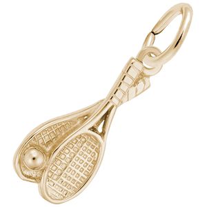 Tennis Racquets And Ball Charm Gold Plated - 10-2308