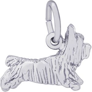 Terrier Dog Charm White Gold - 10-6323