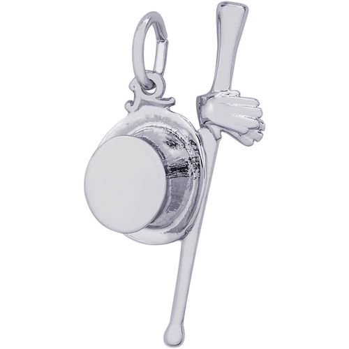 Top Hat and Cane Charm Silver - 10-8100