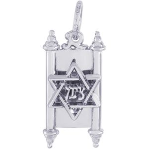 Torah Charm White Gold - 10-8206