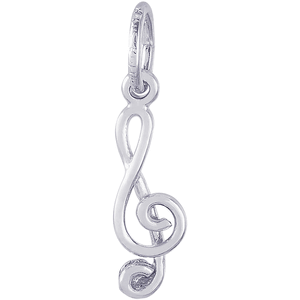 Treble Clef Charm Silver- 10-0291
