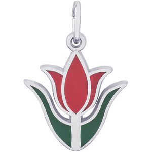 Tulip with Paint Charm Silver - 10-8335