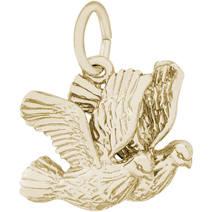 Turtledoves Bird Charm 10K Gold - 10-3439