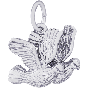 Turtledoves Bird Charm Silver - 10-3439