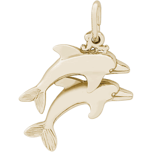 Two Dolphins Charm 10K Gold - 10-3568