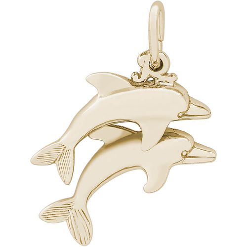 Two Dolphins Charm 10K Gold - 10-3568