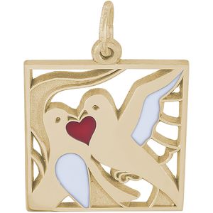 Two Turtle Doves Charm 14K Gold - 10-3902