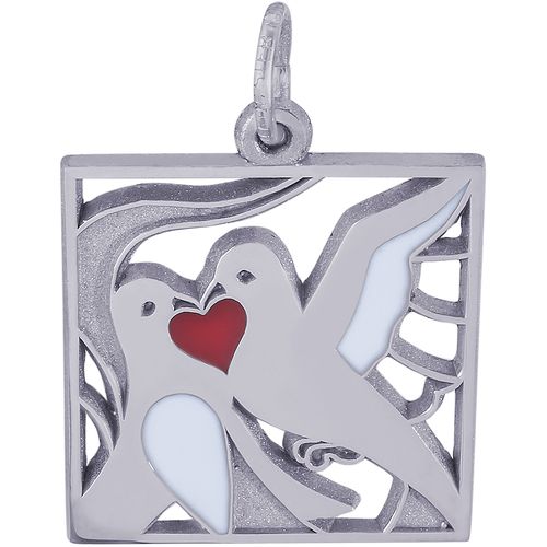 Two Turtle Doves Charm White Gold - 10-3902