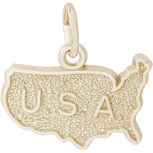 U.S.A. Map Charm 10K Gold - 10-2351
