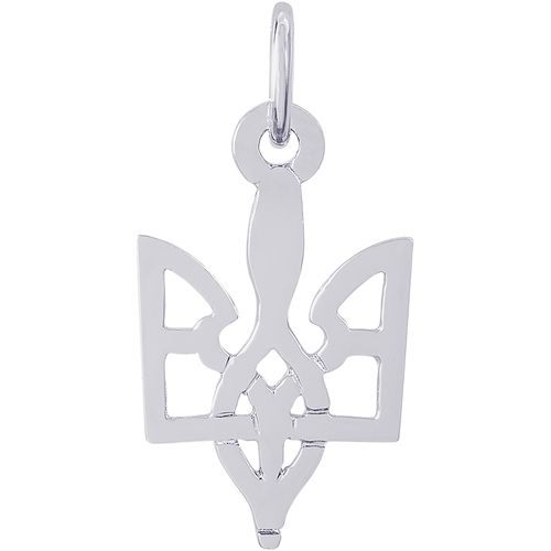 Ukrainian Trident Charm White Gold - 10-3617
