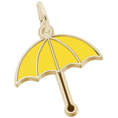 Rembrandt Umbrella-yellow Charm - Gold Plated - 10-3572-1-GP