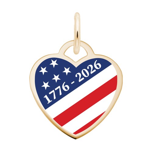 Rembrandt Usa 250 - Usa Heart - 1776-2026 Charm - 14K Gold - 10-1227-0-14K