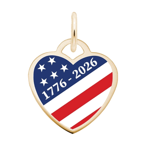 Rembrandt Usa 250 - Usa Heart - 1776-2026 Charm - Gold Plated - 10-1227-0-GP