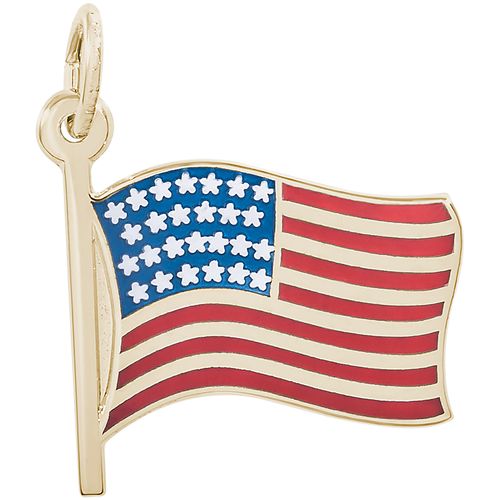 USA Color Flag Charm Gold Plated - 10-3863