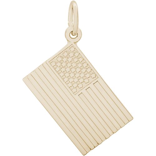 USA Flag Charm 14K Gold - 10-5590