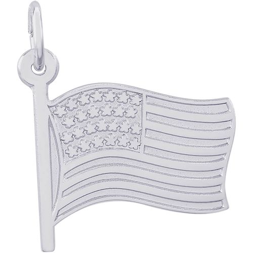 USA Flag Charm Silver - 10-3861
