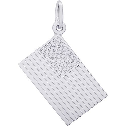 USA Flag Charm White Gold - 10-5590