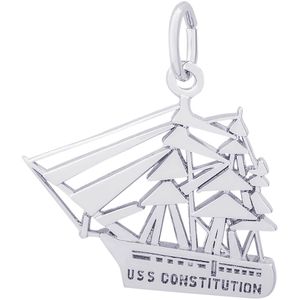 Uss Constition Charm White Gold - 10-2955