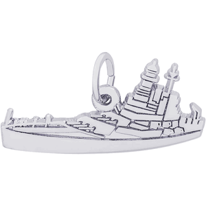 Uss North Carolina Charm White Gold - 10-3520