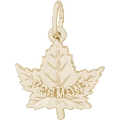 Vermont Maple Leaf Charm Gold Plated - 10-3666