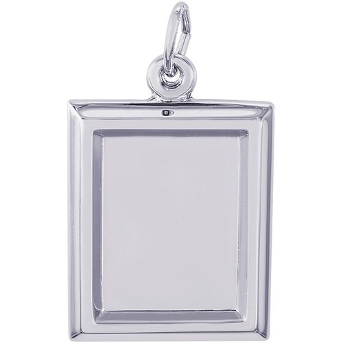 Vertical Photo Art Rectangle Charm Silver - 10-8627