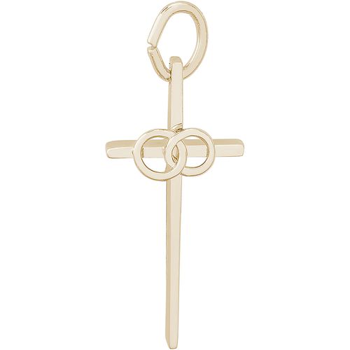 Wedding Cross Charm 14K Gold - 10-4936
