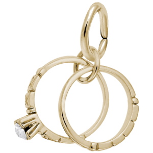 Wedding Rings Charm 14K Gold - 10-0293