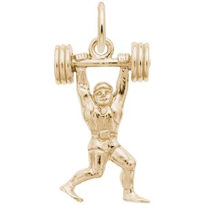 Weight Lifter Charm 14K Gold - 10-6148