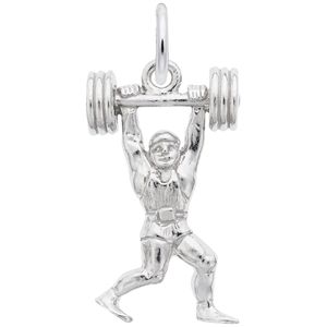 Weight Lifter Charm Silver - 10-6148