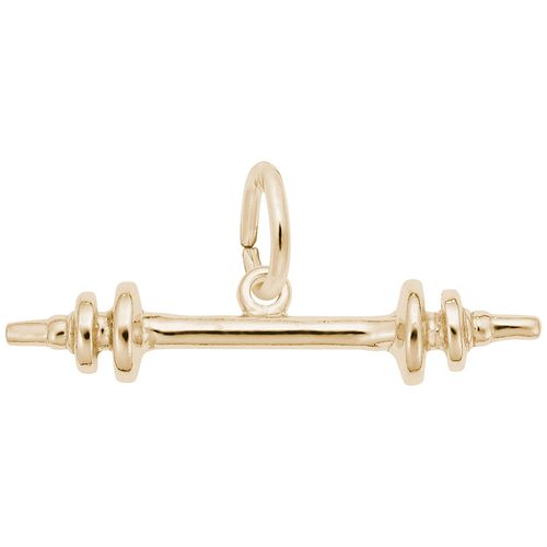 Weightlifting Barbell Charm 10K Gold - 10-6234