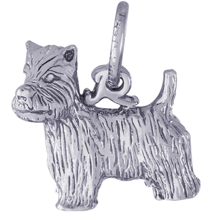 West Highland Terrier Dog Charm White Gold - 10-3450