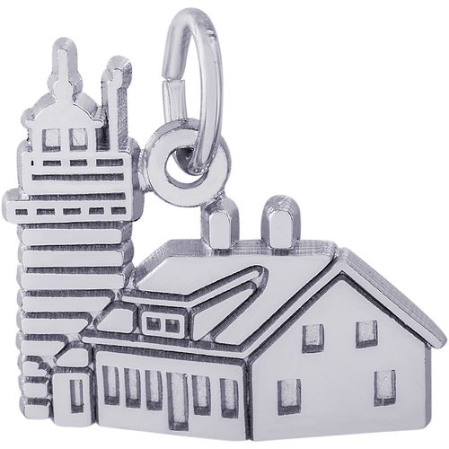 West Quoddy Head Lighthouse Maine charm Silver - 10-6570