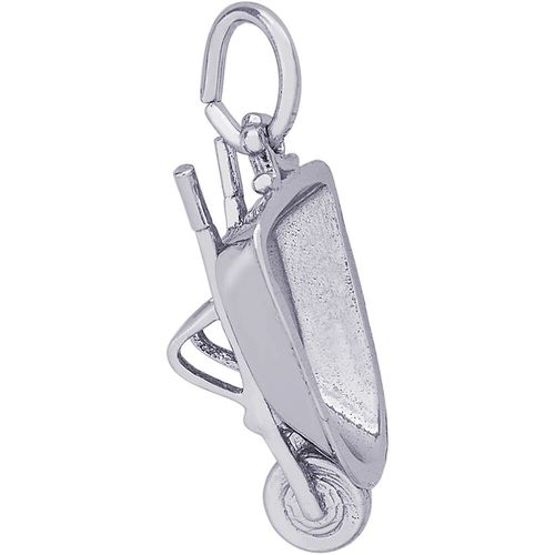 Wheel Barrow Charm-White Gold - 10-8297