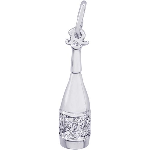 Wine Bottle Charm White Gold - 10-8258
