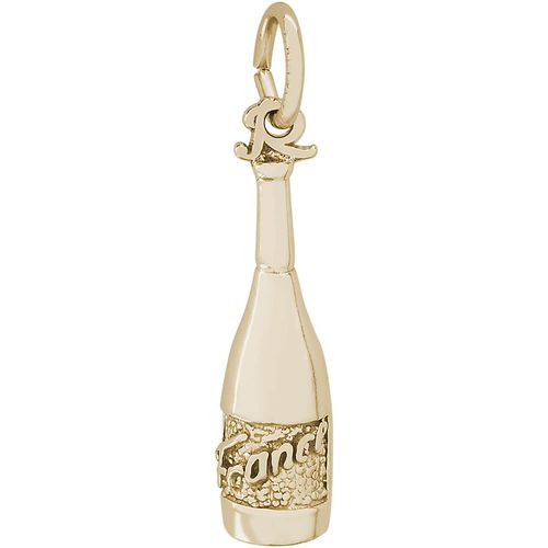 Wine Bottle France Charm Gold Plated - 10-8259