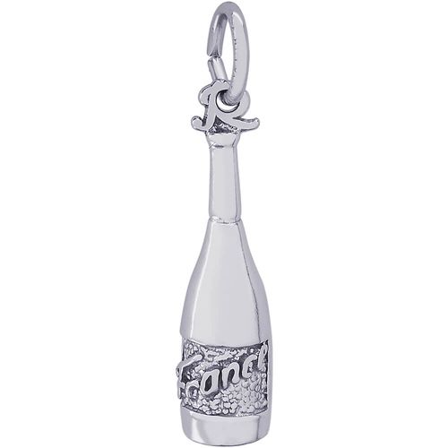 Wine Bottle France Charm Silver - 10-8259