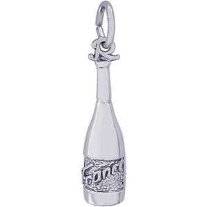Wine Bottle France Charm White Gold - 10-8259