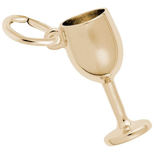 Wine Glass Charm 10K Gold - 10-3700