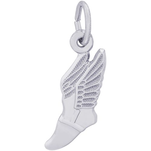 Winged Shoe Charm White Gold-REM-7845 - 10-7845