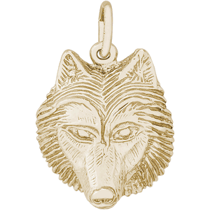 Wolf Head Charm 14K Gold - 10-3622