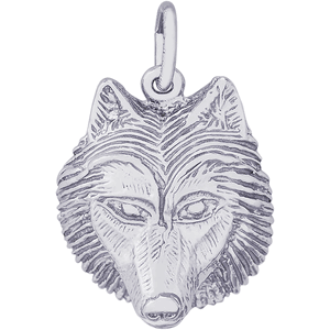 Wolf Head Charm Silver - 10-3622