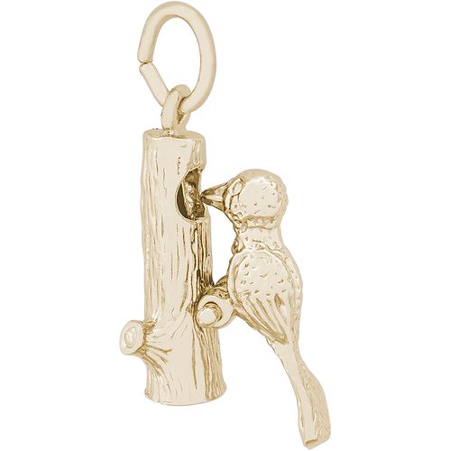 Woodpecker Bird Charm 10K Gold - 10-1389
