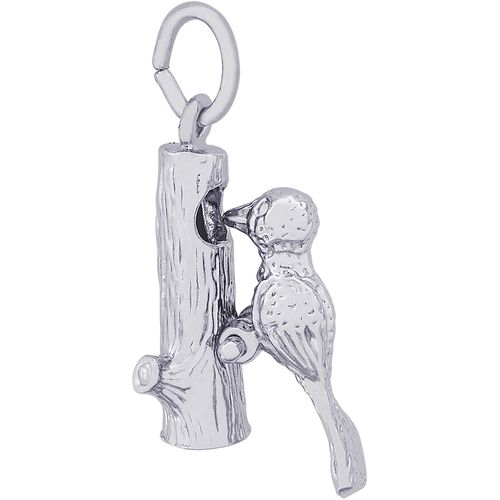 Woodpecker Bird Charm Silver - 10-1389