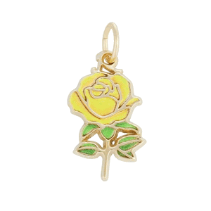Rembrandt Yellow Rose Charm Gold Plated - 10-1157-001-1-gp