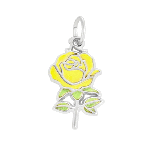 Rembrandt Yellow Rose Charm Sterling Silver - 10-1157-001-1-ss