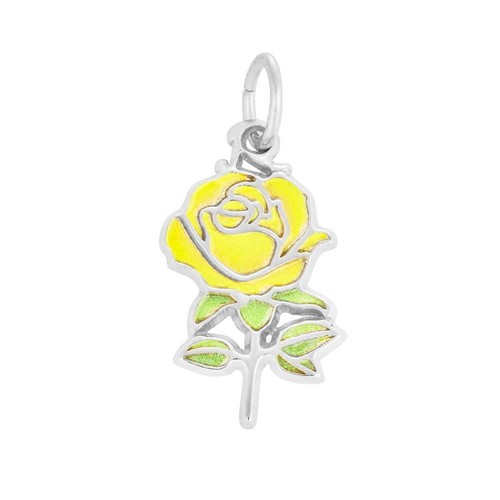 Rembrandt Yellow Rose Charm Sterling Silver - 10-1157-001-1-ss