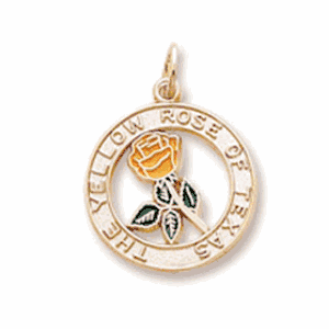 Yellow Rose of Texas Charm 14K Gold - 10-6270